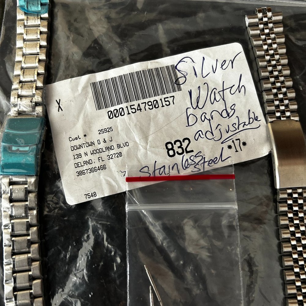 TWO BRAND NEW WATCH BANDS IN SILVERTONE